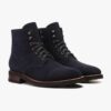 Botines cordones gamuza azul hombre