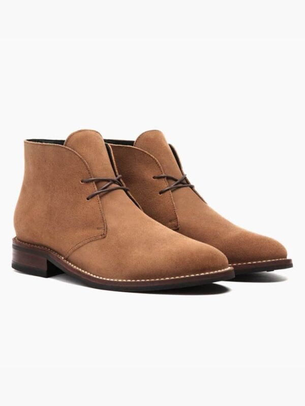 Botines cordones gamuza hombre café