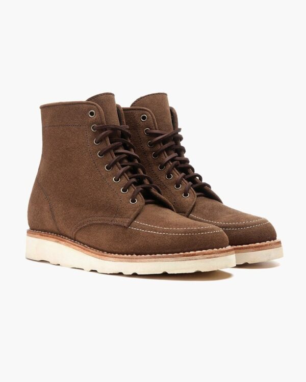 Botines cordones punta redonda gamuza hombre