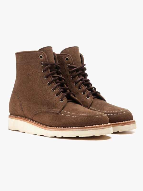 Botines cordones punta redonda gamuza hombre